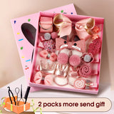 18pcs Baby Girl Headband for Children's Turban Darling Bows Kids Headwear Elastic Hair Bands Clips Hairpins Set Baby Accessories