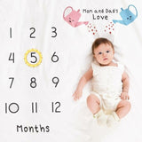 Baby Monthly Growth Milestone Blanket Photography Requirements Background Towel Memory Carpet