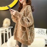 Fashion Striped Loose Turtleneck Sweater Female Long Sleeve Large Size Stitching Lazy Sweater Pullover Women Autumn Winter