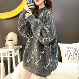Fashion Striped Loose Turtleneck Sweater Female Long Sleeve Large Size Stitching Lazy Sweater Pullover Women Autumn Winter